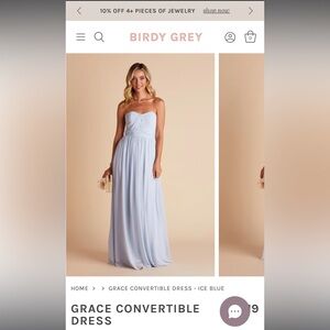Birdy Grey Chiffon Ice Blue Bridesmaid Dress